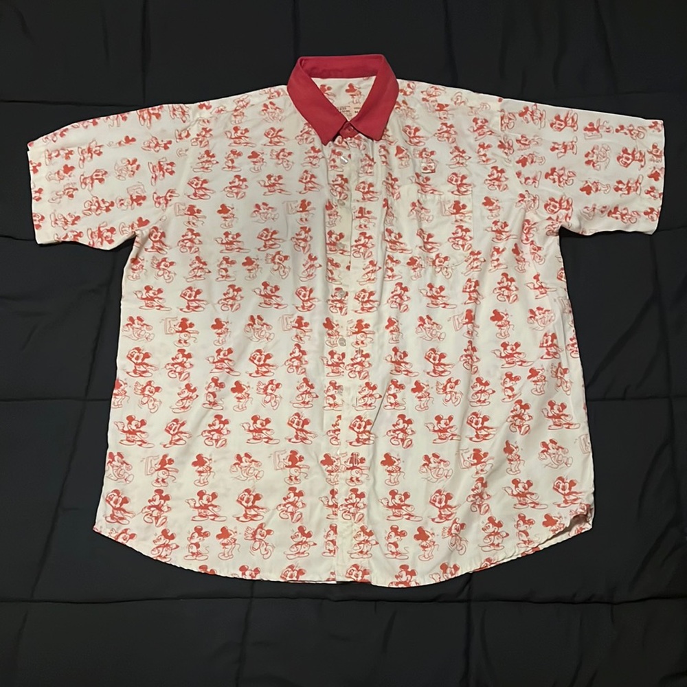 Disney, red and cream, M men’s button up *not sold in stores*